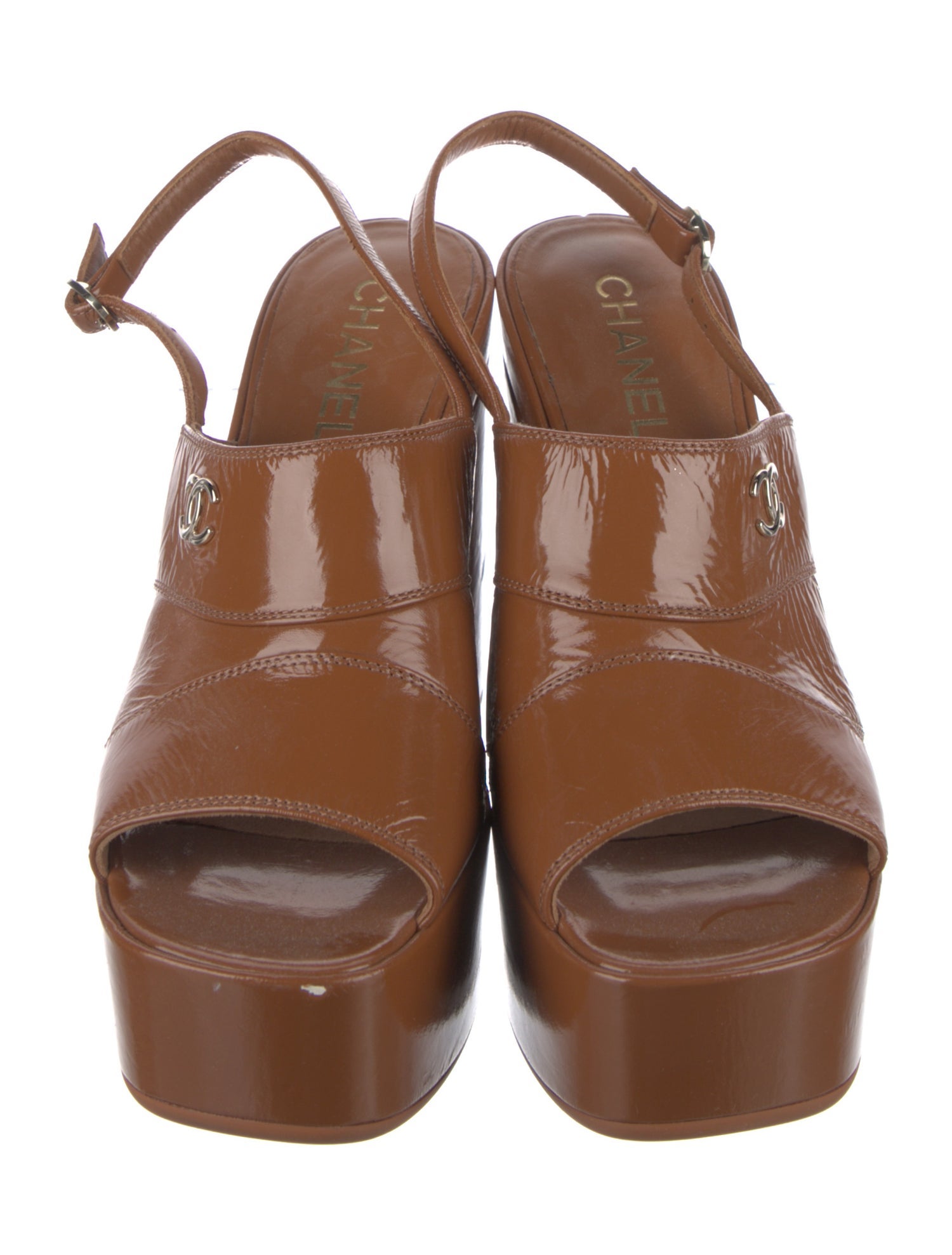 Chanel 2023 Interlocking CC Logo Slingback Sandals